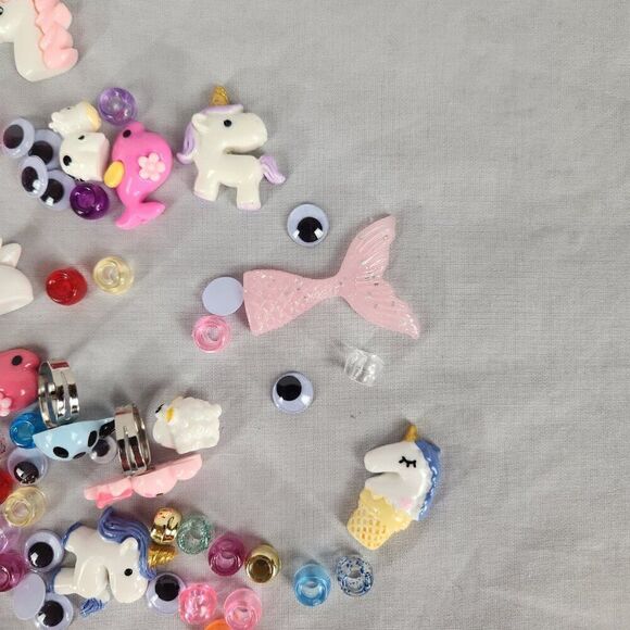 Lot of Craft Embellishments Plastic 3D Unicorn Bunny Whale Lady Bug Google Eyes - Picture 2 of 8